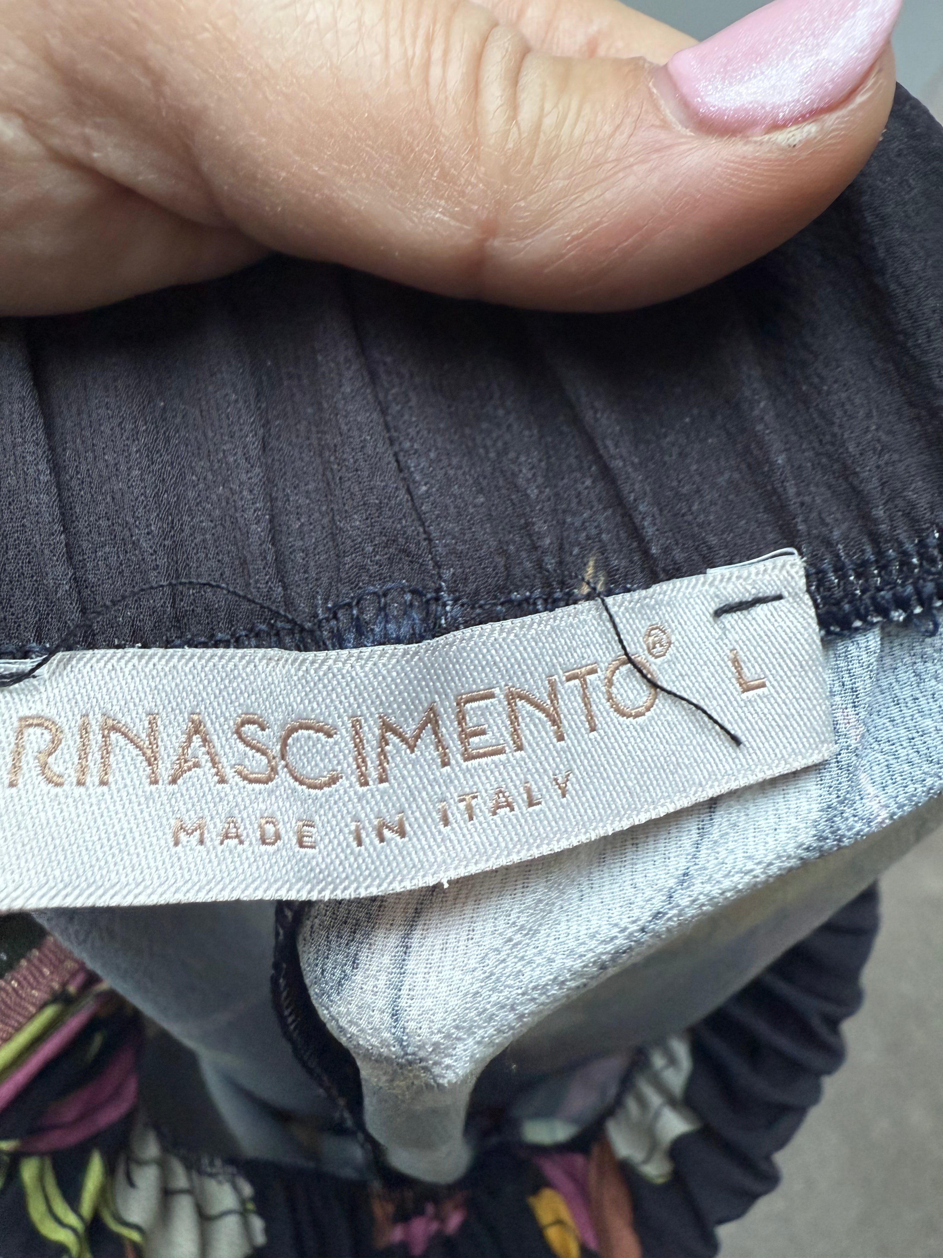 Rinascimento losse broek met bloemen maat L