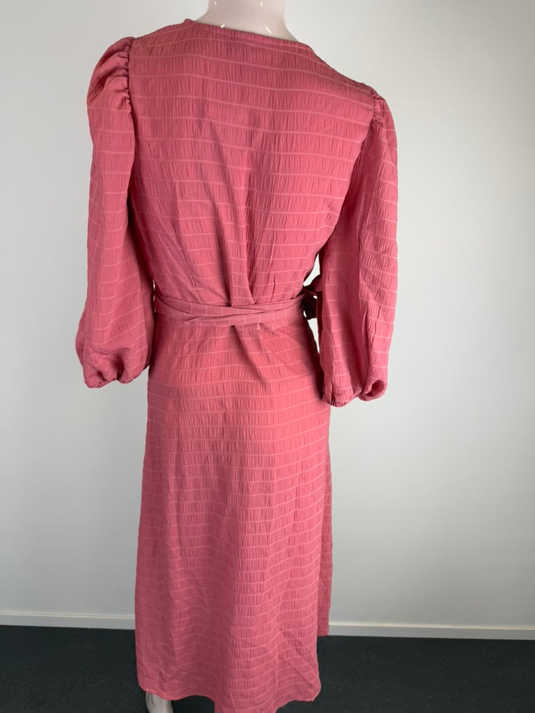 ICHI - Jurk - roze, wikkelmodel, V-hals - XS