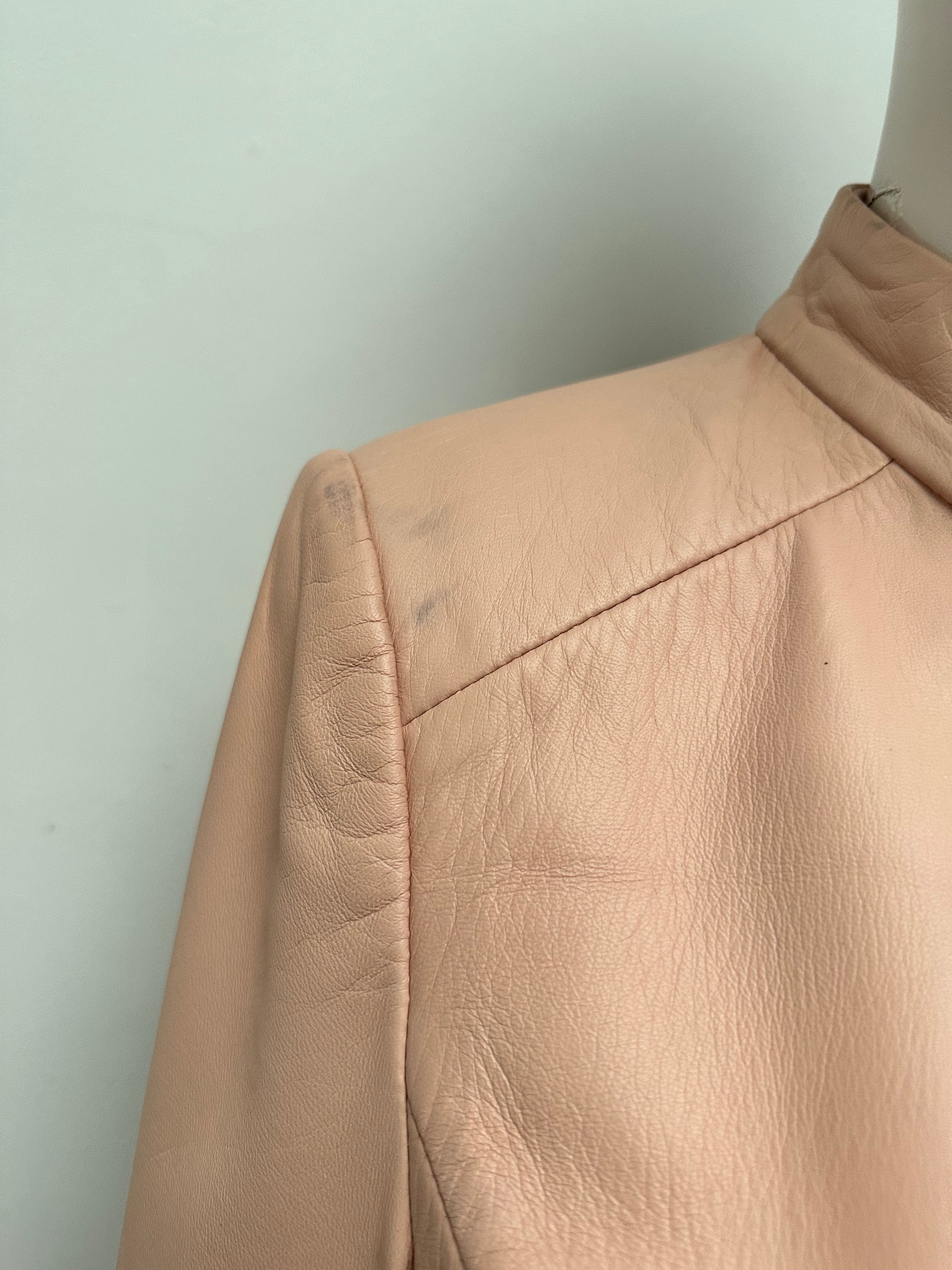 Caroline Biss roze leren jasje maat 36