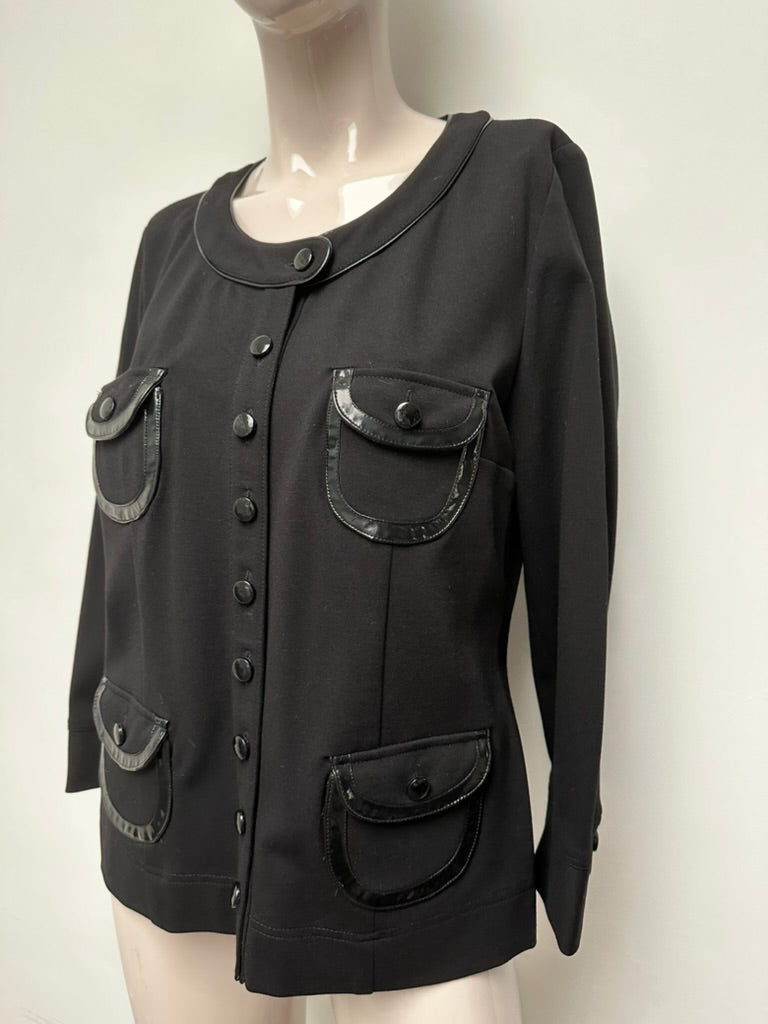 Gerard Darel - Blazer - zwart, ronde hals, knoopsluiting - L