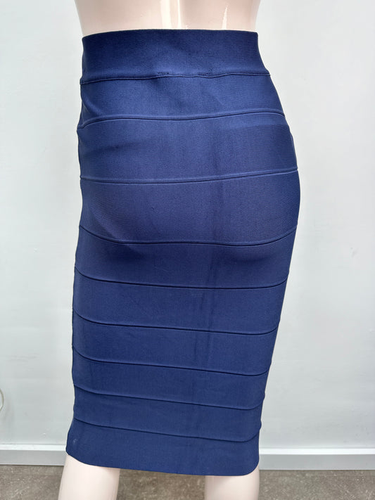 BCBGMAXAZRIA donkerblauwe bodycon rok maat M