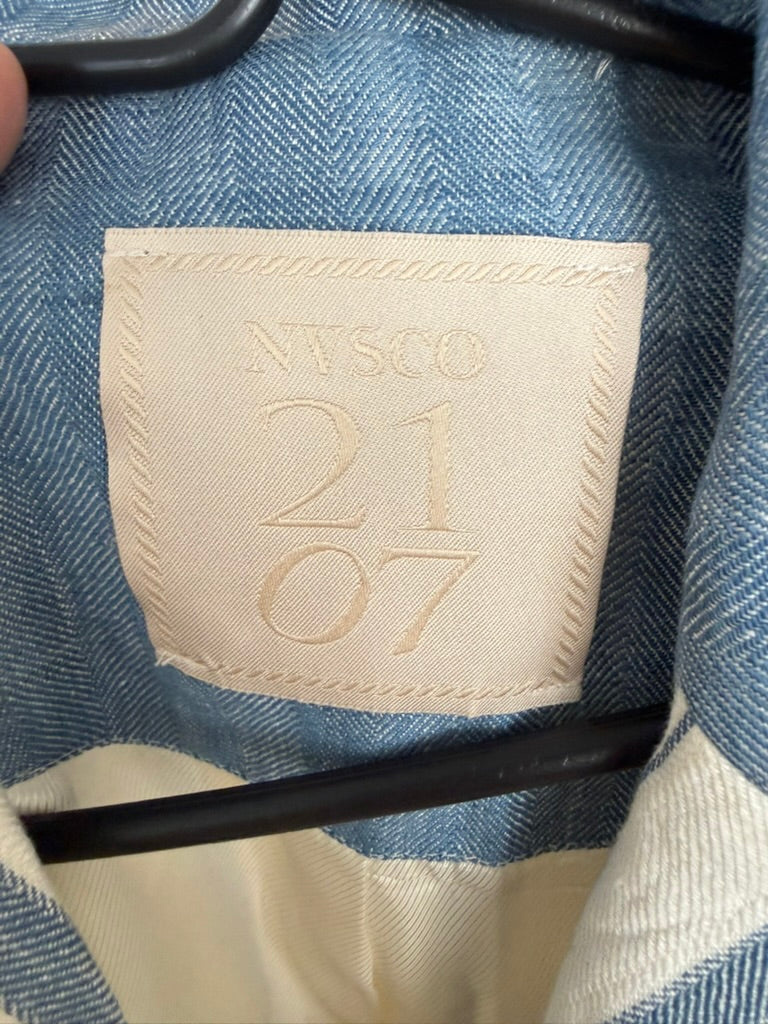 NVSCO - Blazer - crème/blauw gestreept, twee knopen, reverskraag - XL