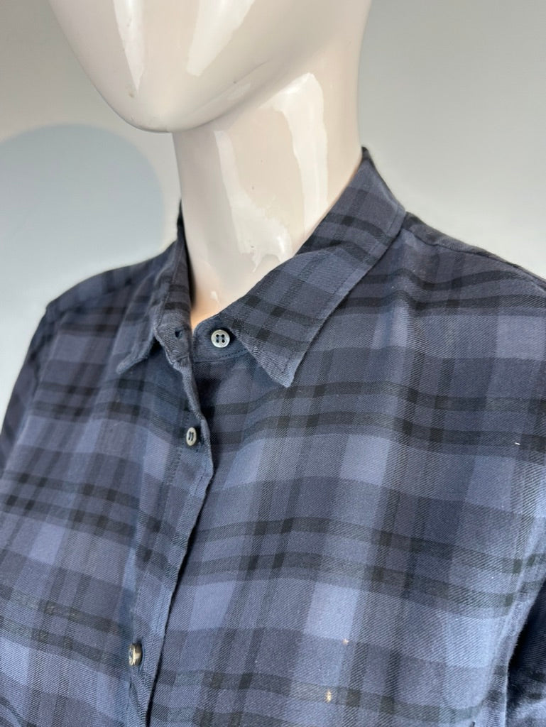 Pomandère grijs/zwart geruit overhemd maat 44 (IT)