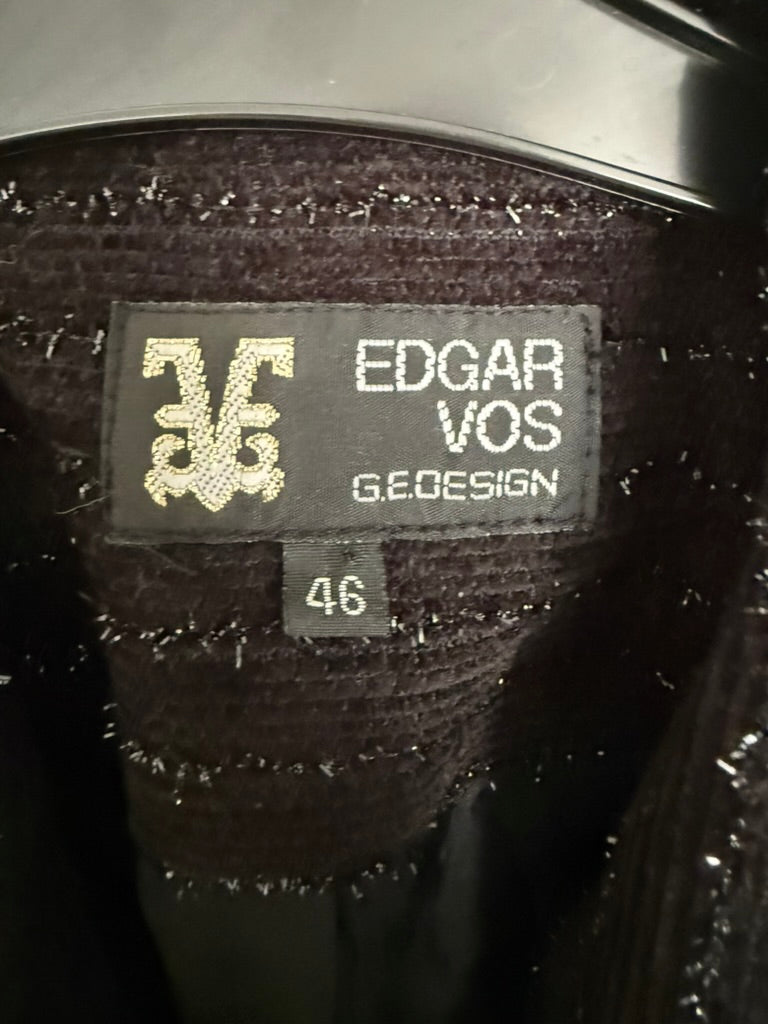 Edgar Vos - Blazer - zwart, geweven streeppatroon, satijnen strik op schouder - XXL