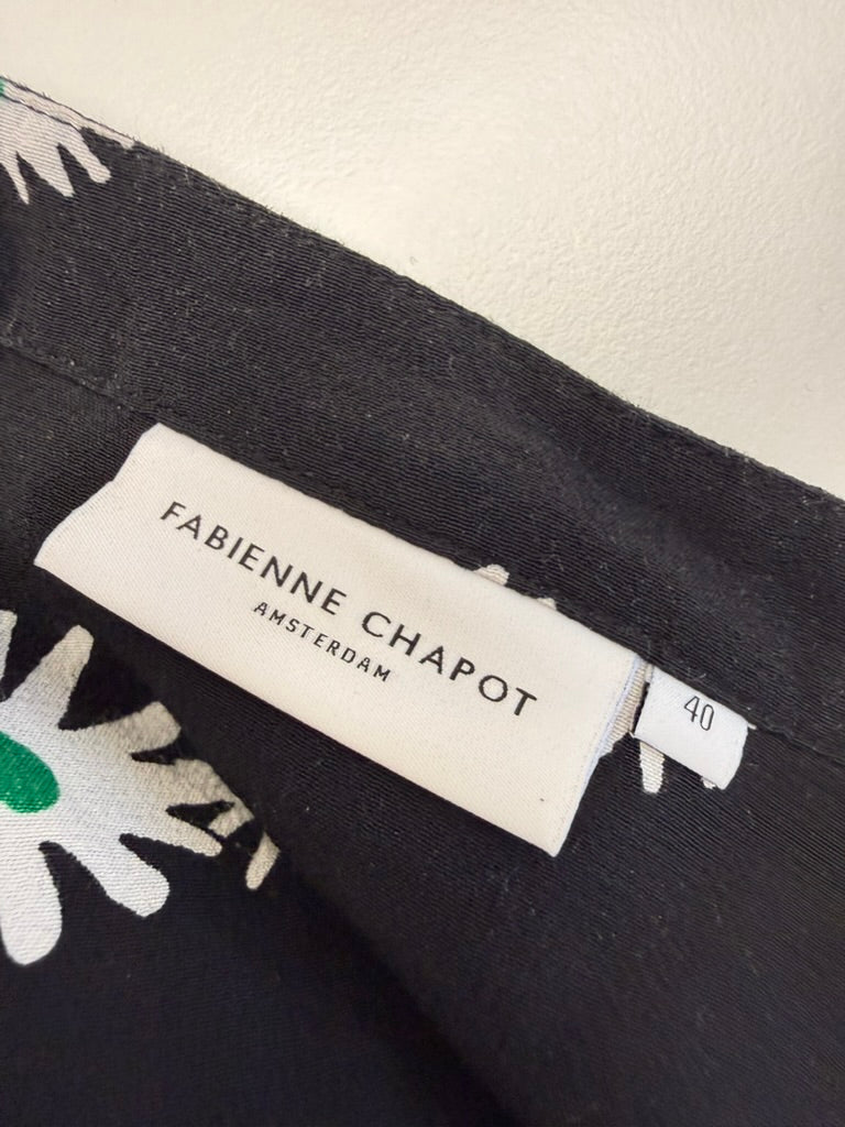 Fabienne Chapot - Blouse - zwart, madeliefjesprint, lange mouw - L