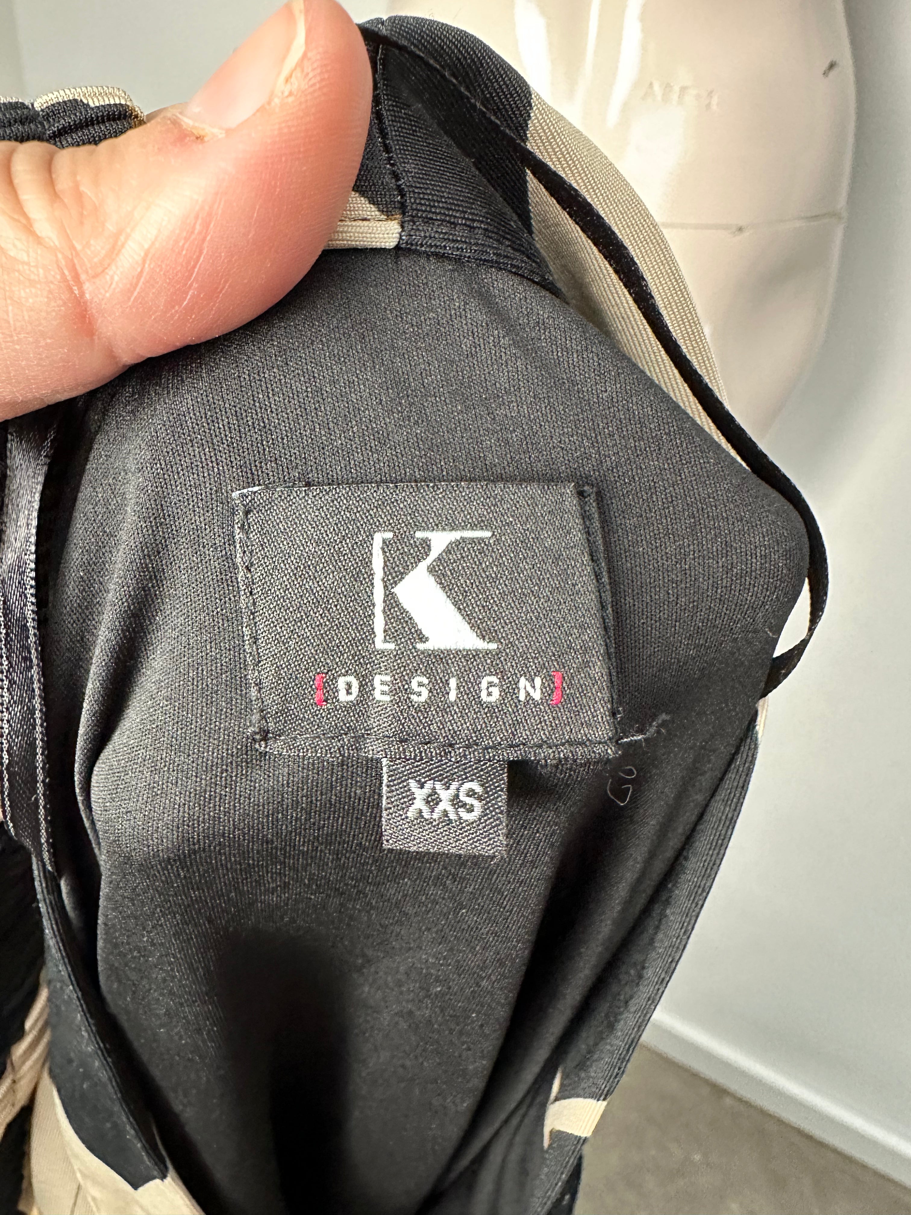 K-design Jurk maat xxs beige; zwart