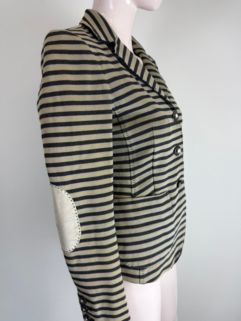 Blonde No.8 - Blazer - gestreept, beige en blauw, drie knopen - S