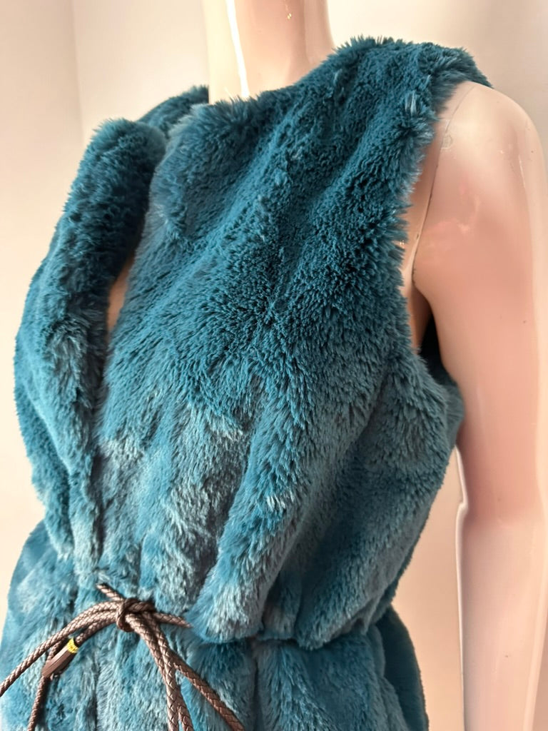 Rituals fake fur bodywarmer petrol maat L/XL