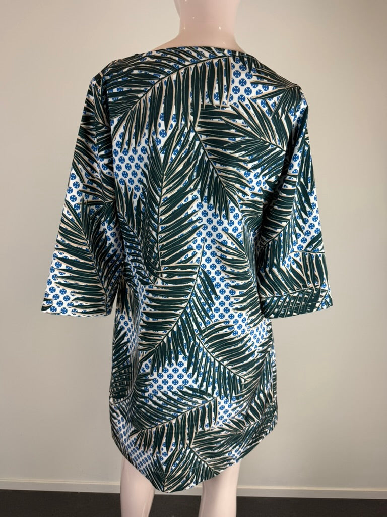 Nathalie Vleeschouwer - Jurk - tropische print, driekwart mouw, rechte pasvorm - S
