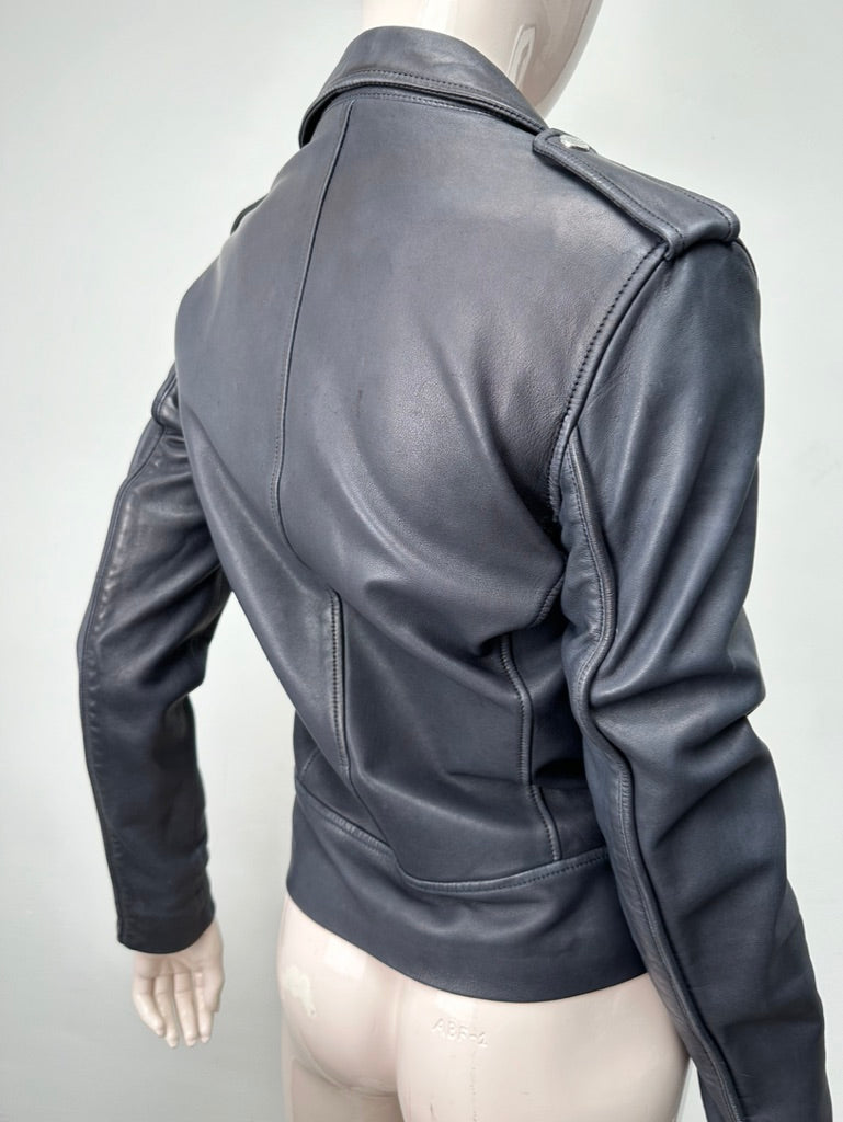 Tommy Hilfiger blauw leren biker jasje maat XS