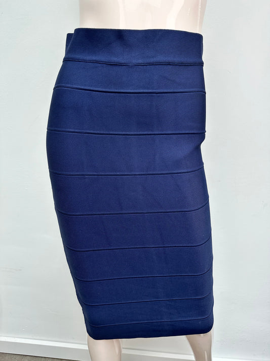 BCBGMAXAZRIA donkerblauwe bodycon rok maat M