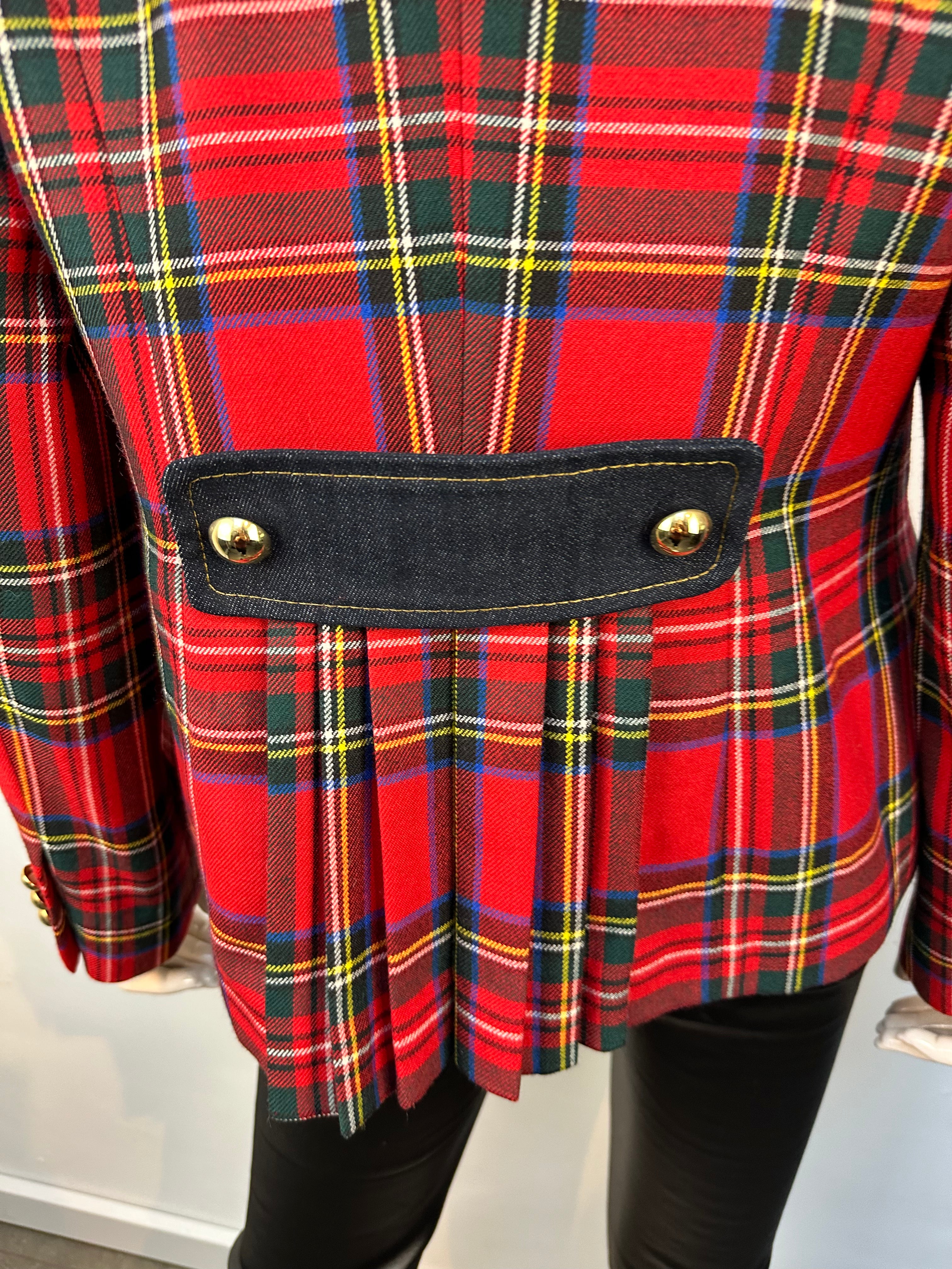 Luisa Spagnoli Rood Geruit Colbert maat 40-42 (it 46)