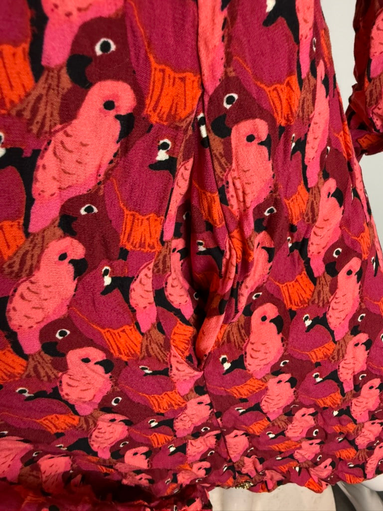 Fabienne Chapot - Jurk - meerkleurig, papegaaienprint, knoopsluiting - M