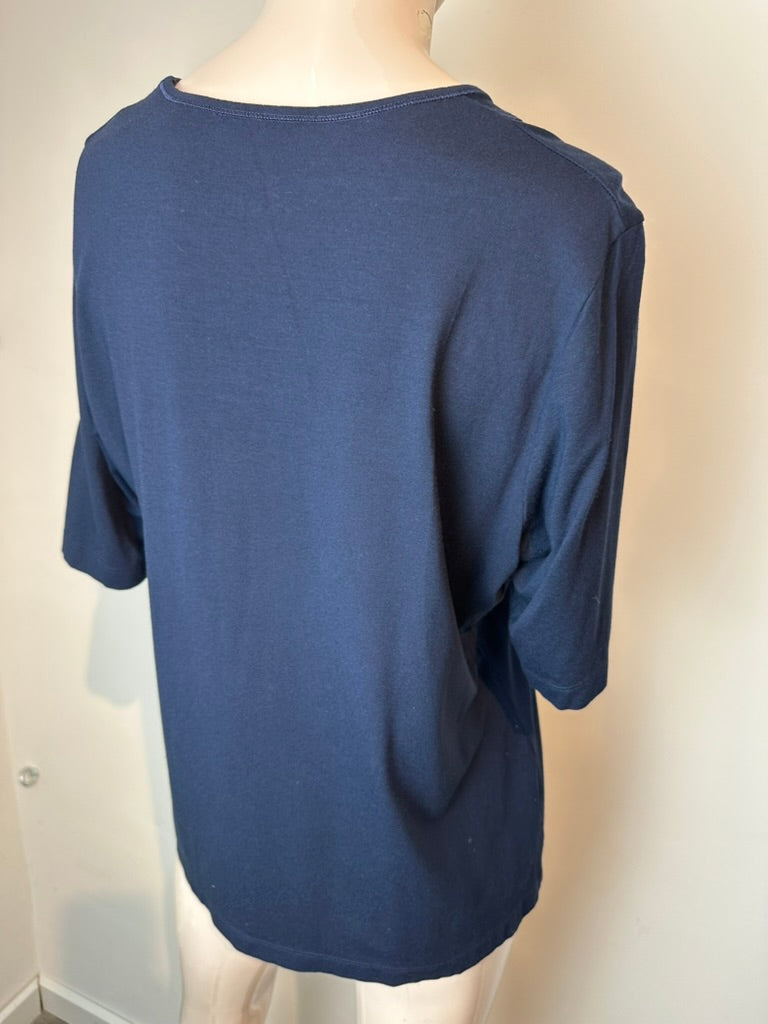 RABE - Blouse - blauw, ronde hals - L