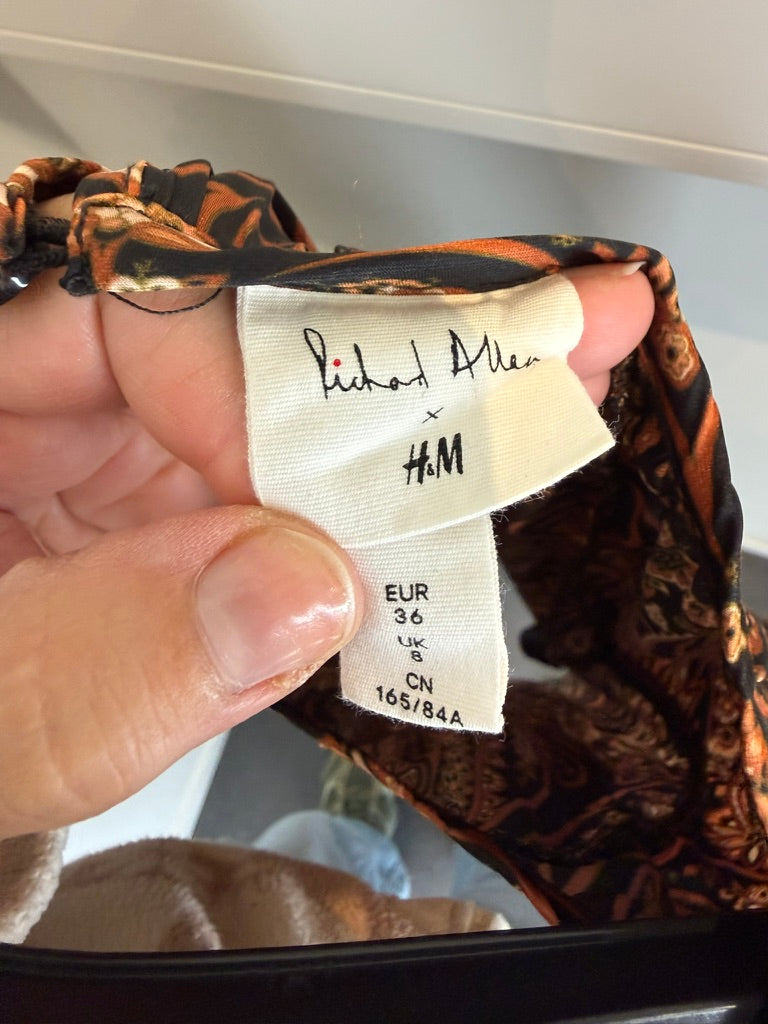 Richard Allan x H&M - Blouse - paisleyprint, glanzende stof, lange mouwen - S