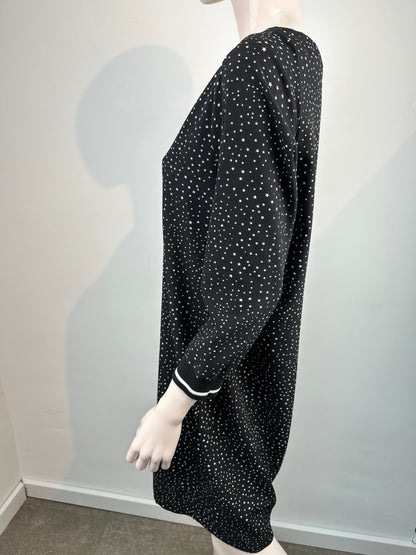 Anna zwarte print jurk maat XL