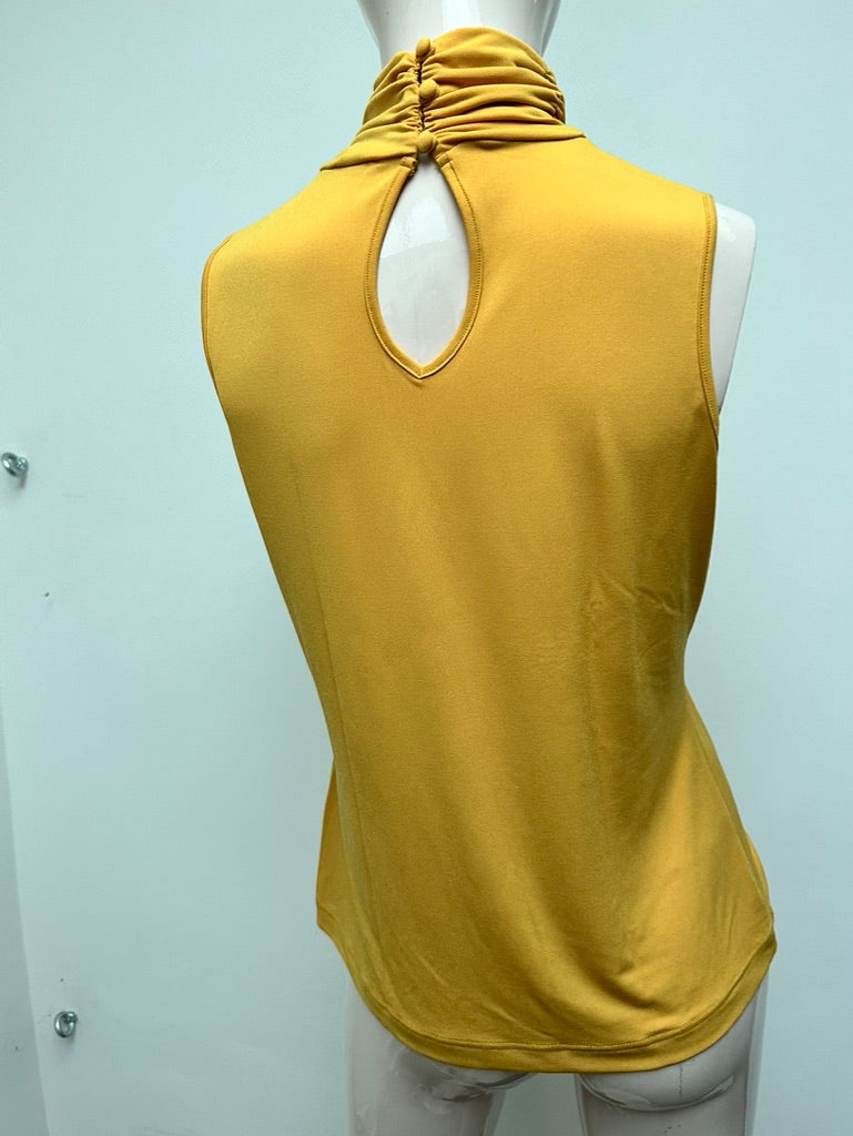 TAIFUN COLLECTION - Top - geel, mouwloos, colhals - L