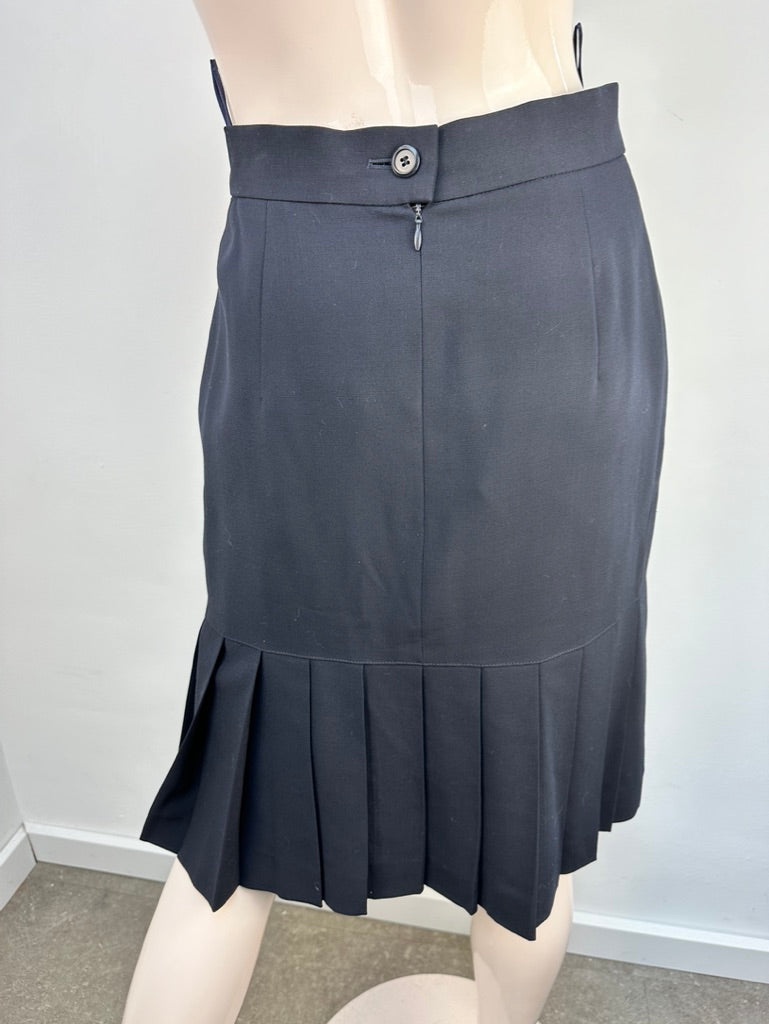 Escada blauw wollen plooirokje maat 36