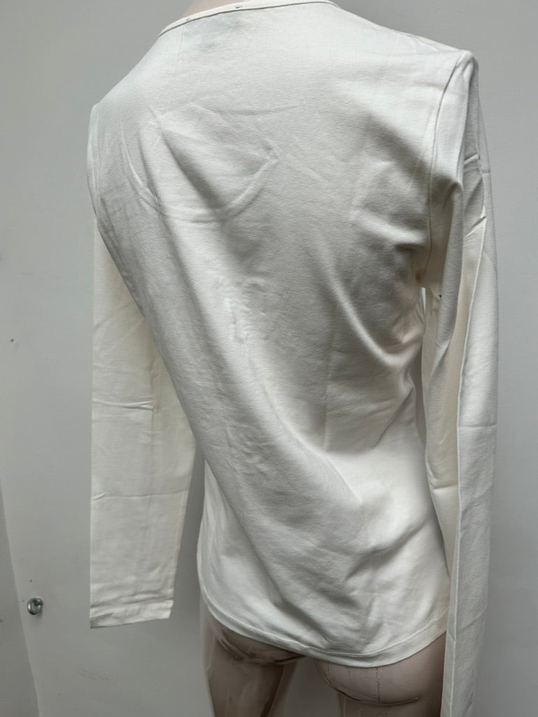 Bandolera - Top - wit, pailletten, tekstprint - L