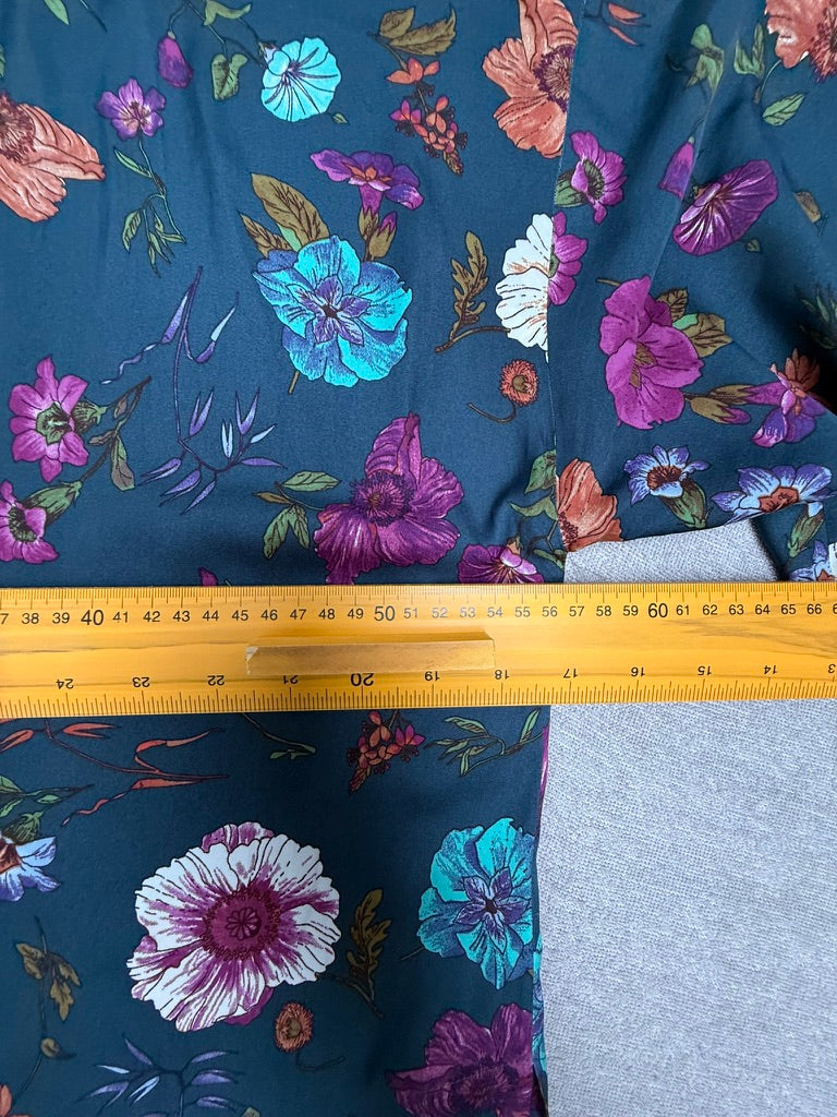 ESSENTIEL ANTWERP - Blouse - donkerblauw, all-over bloemenprint, ronde hals - L