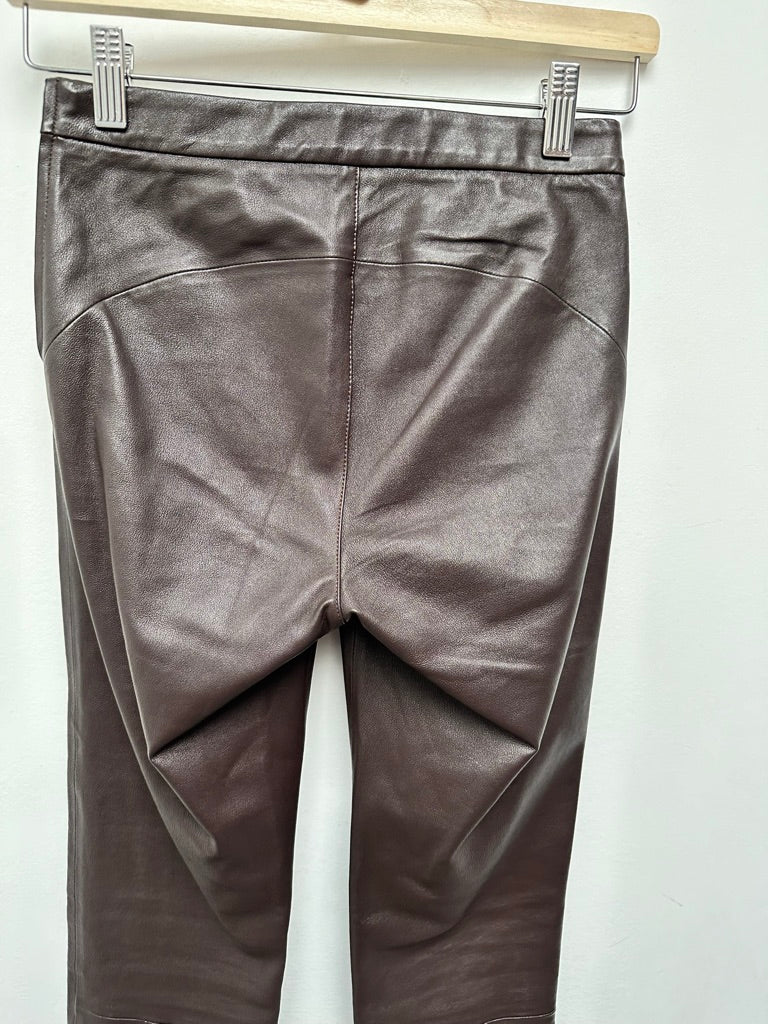 DANTE 6 - Broek - zwart lamsleer, elastische tailleband, zonder sluiting maat XS