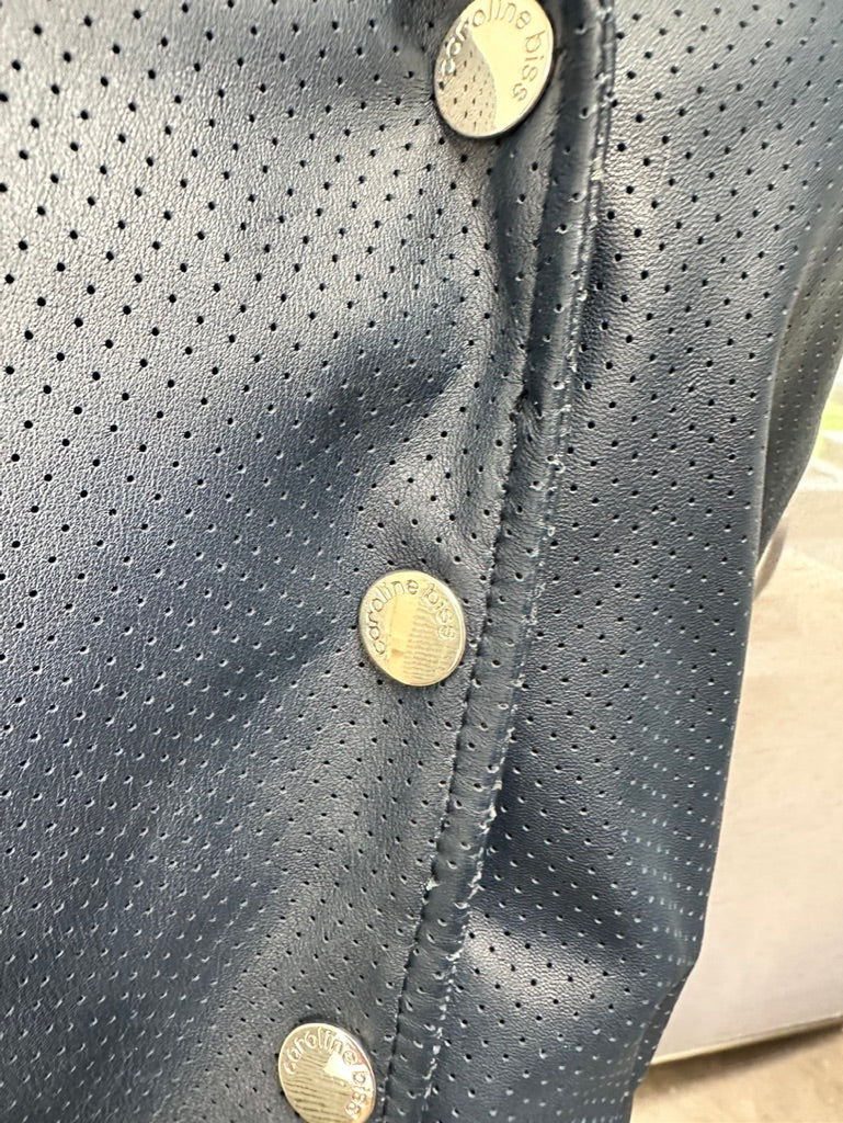 Caroline Biss blauw leren bomberjack maat 36