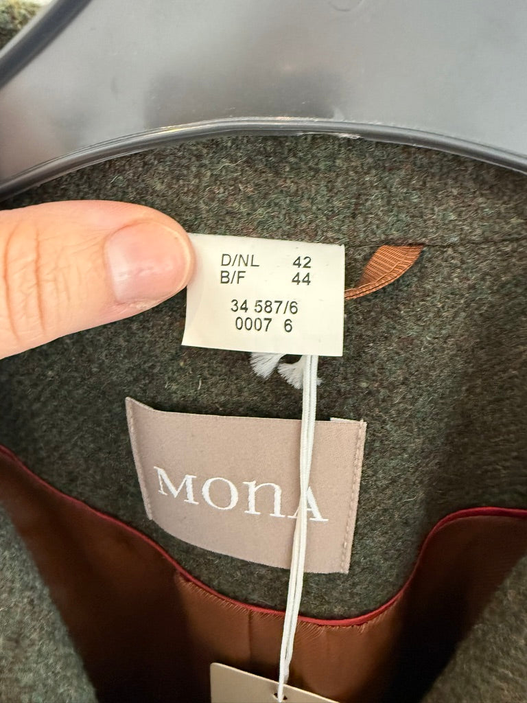 MONA - Blazer - groen, 100% scheerwol, getailleerd - XL