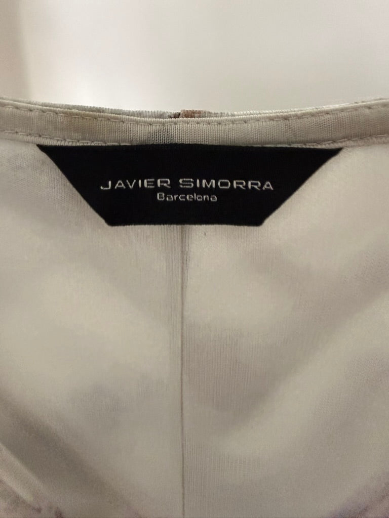 Javier Simorra - Jurk - dierenprint, wikkellook, V-hals - M