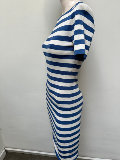 Nikkie jurk blauw-wit gestreept maat 36