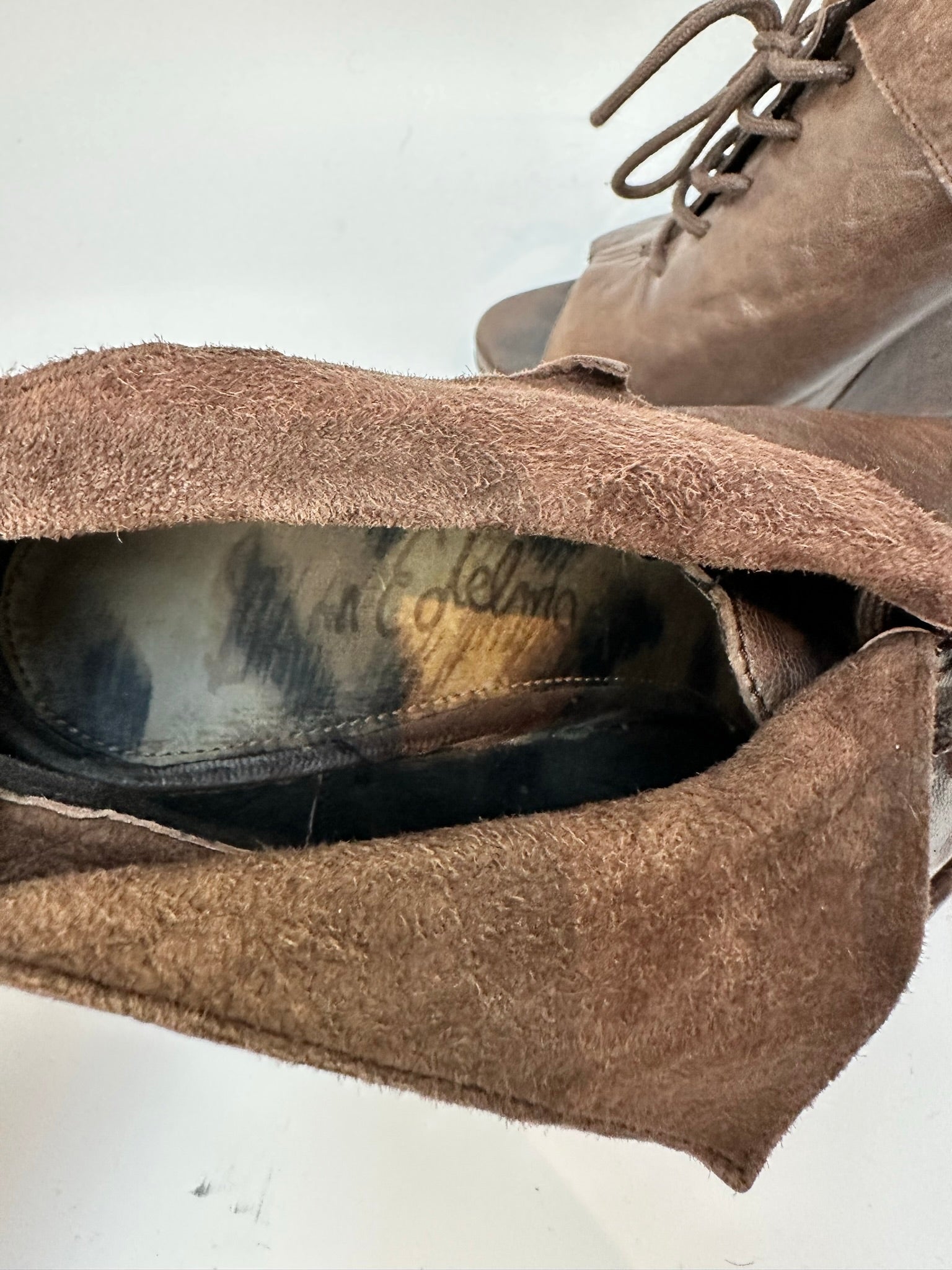 Sam Edelman bruine peeptoe wedge maat 7,5 (38)