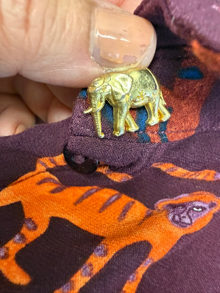 Fabienne Chapot - Blouse - dierenprint, bordeaux/oranje, lange mouwen - XL