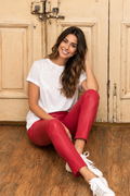 Suite 22 Leren Broek maat 36 Rood