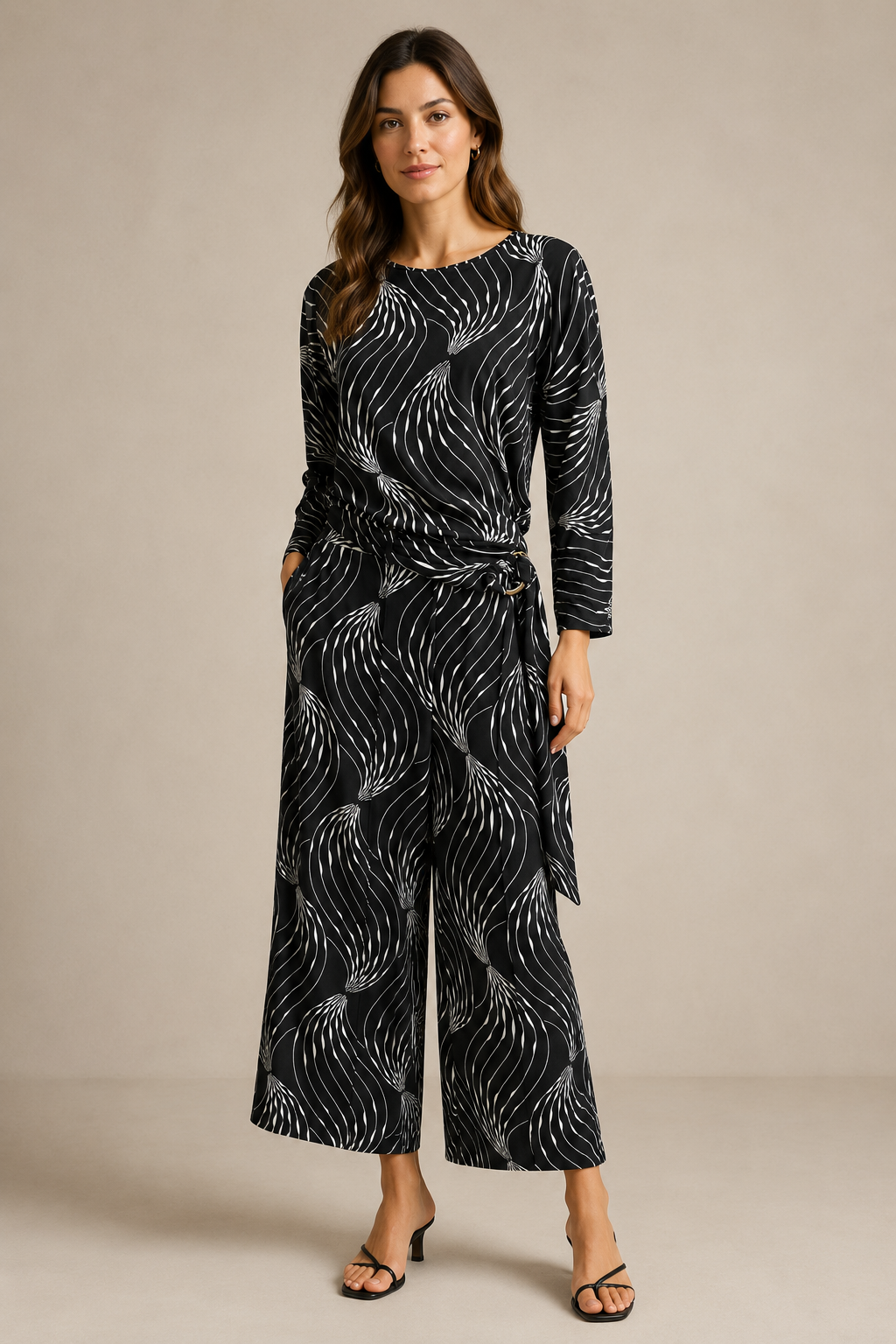 K-design Jumpsuit maat M Zwart en beige