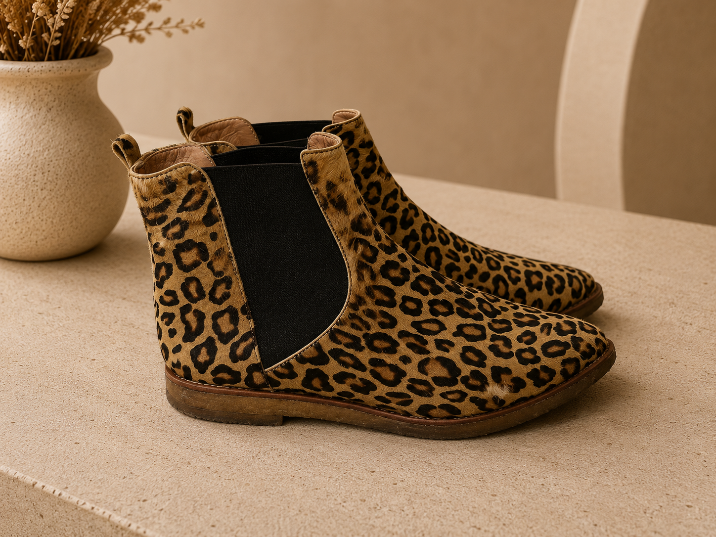 Bruno Tachetto enkellaarsjes maat 37 Beige met bruin en zwart