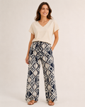 FOS Broek maat M Wit, donkerblauw en bruin