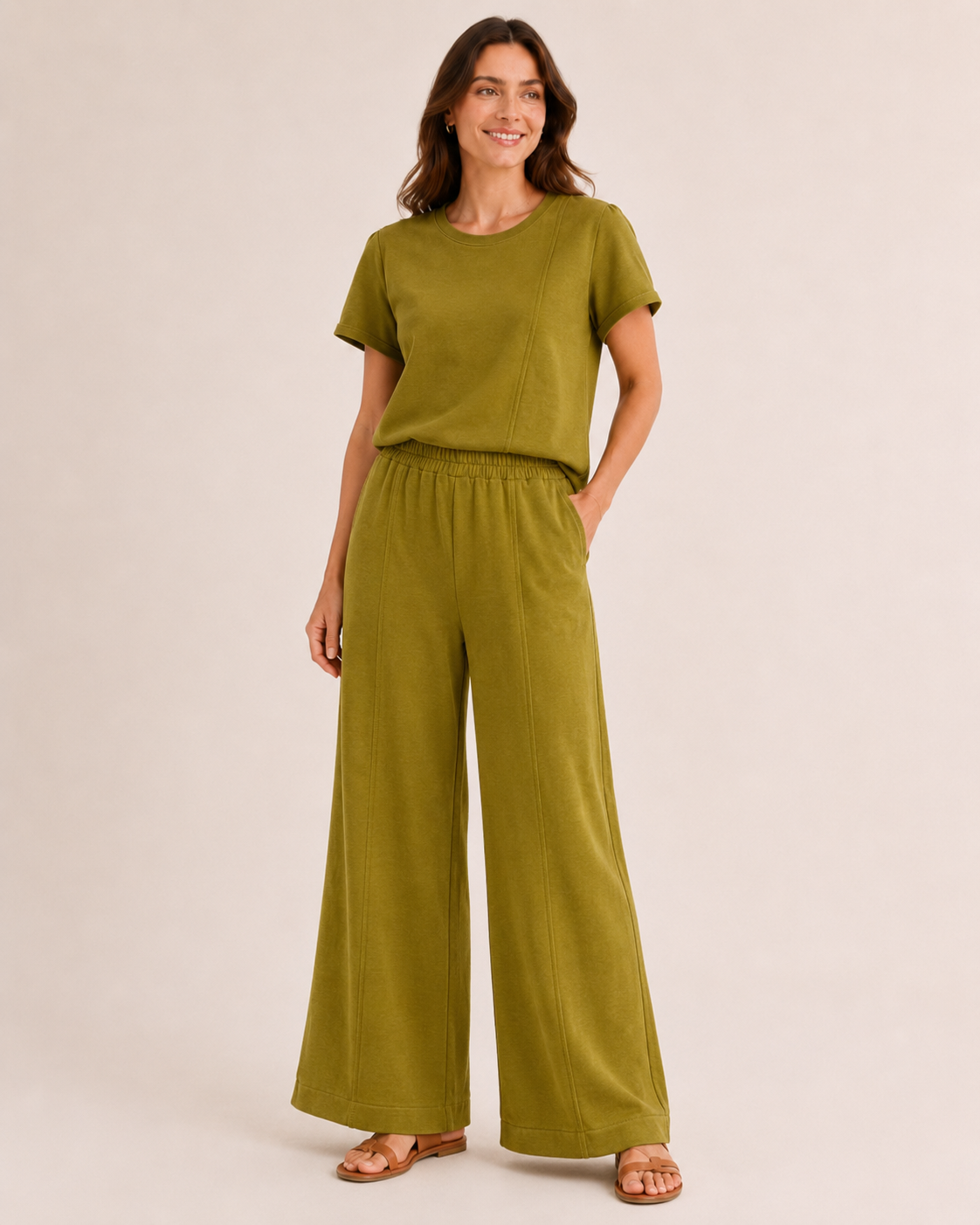 mbyM Broek maat M Olijfgroen
