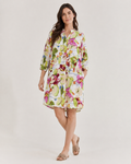 Soulmate Jurk maat M Wit met multicolor bloemenprint