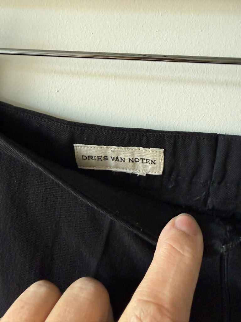 Dries Van Noten - Broek - zwart, hoge taille, rechte pasvorm