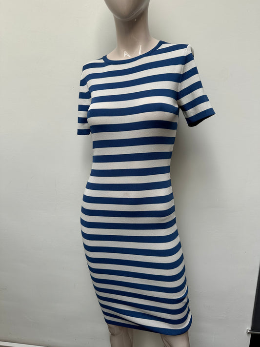Nikkie jurk blauw-wit gestreept maat 36