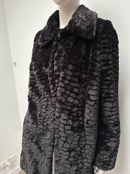 Tramontana zwarte fake fur jas maat XL