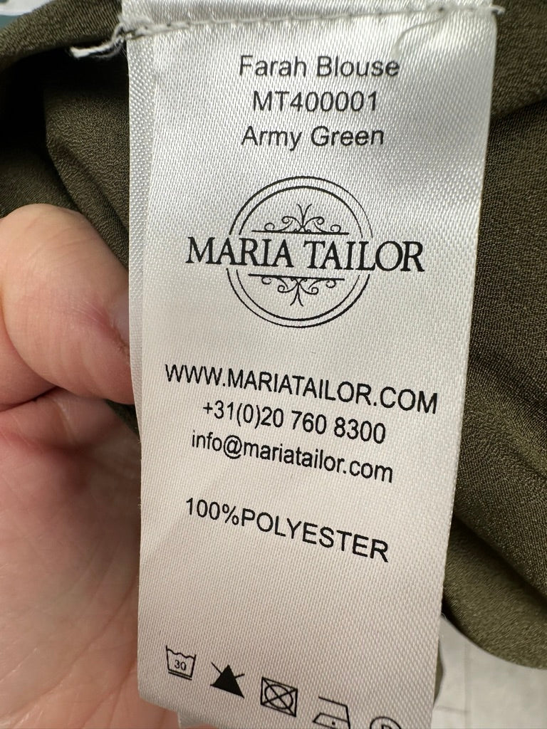Maria Tailor - Blouse - khaki, mouwloos, V-hals - S