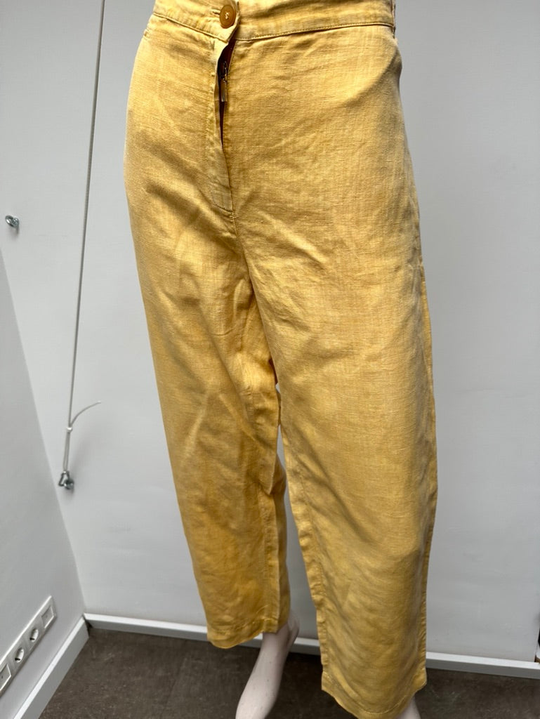 Marina Rinaldi gele linnen broek maat 44
