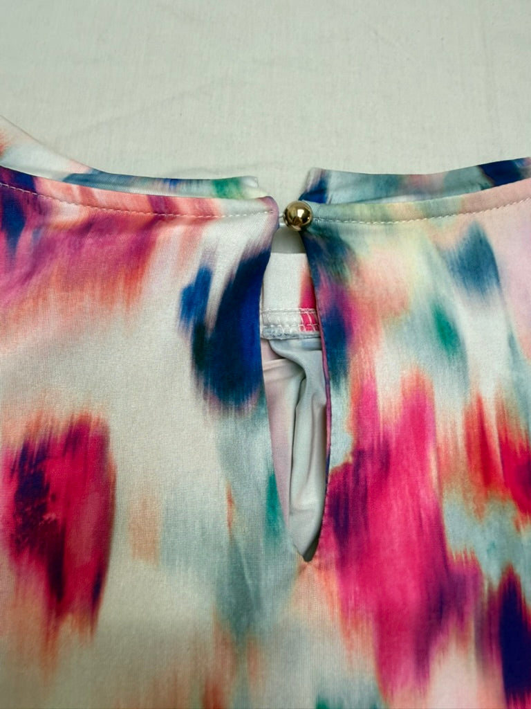 IN FRONT - Blouse - meerkleurig, abstract bloemenpatroon, halflange mouwen - S