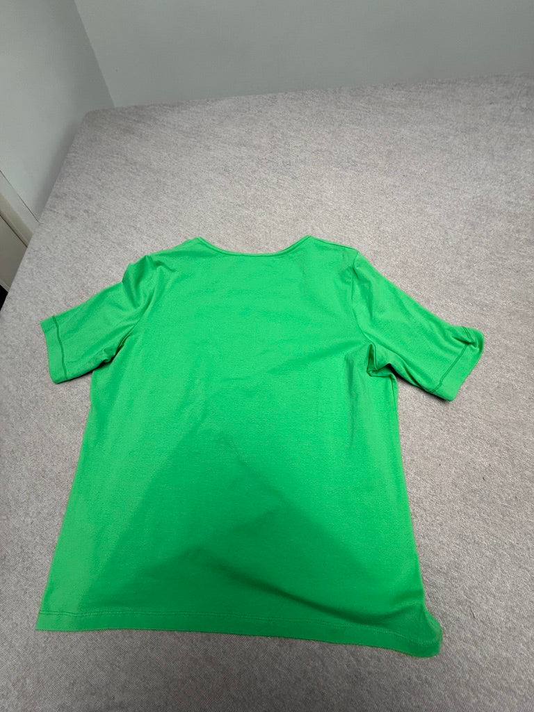 Basler Dames T-Shirt Groen – Luxe Basic Shirt met Strass Halslijn – Maat 44 – Nieuw met Labels