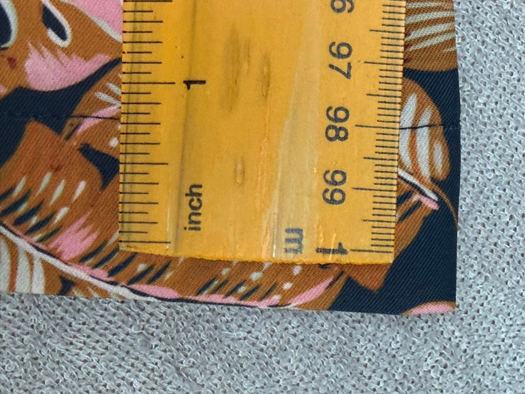 Four Roses - Broek - tropische bladerprint, wijde rechte pijpen, soepele stof - XL