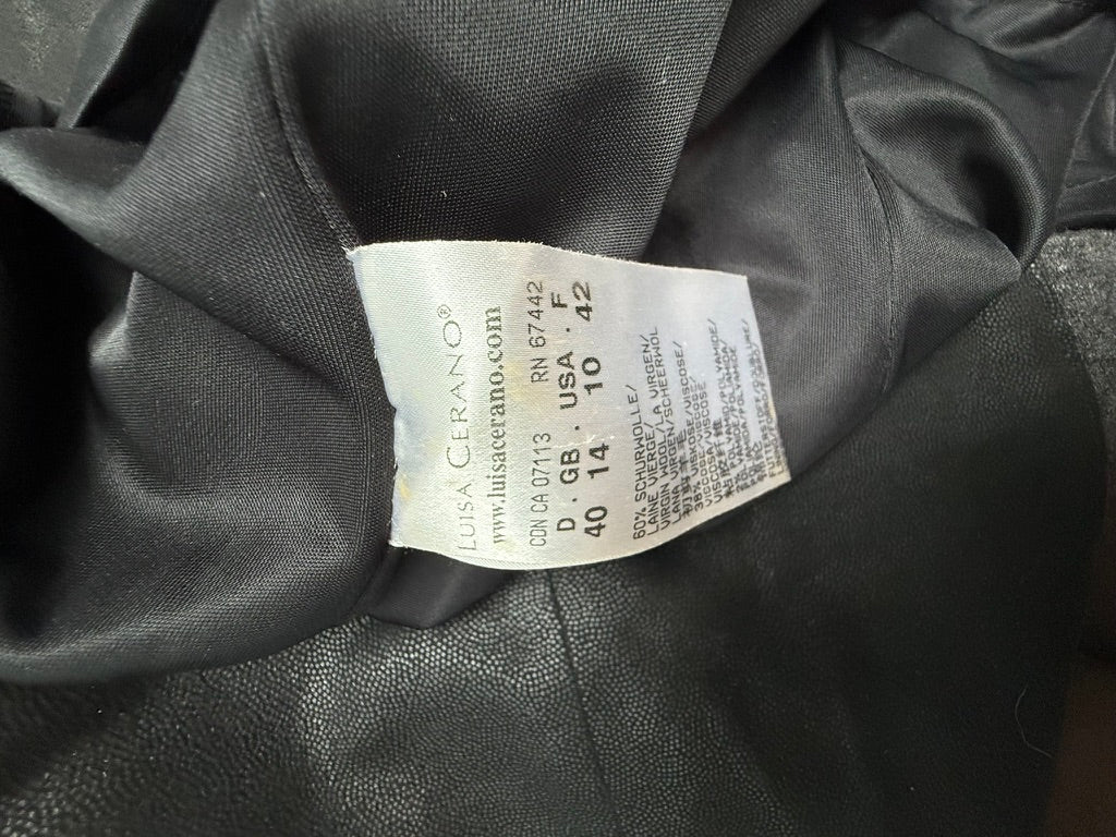 Luisa Cerano Jurk Maat 40/42 – Grijze Wolmix Jurk met Zwarte Leather-Look Panels | Nieuw met Kaartje