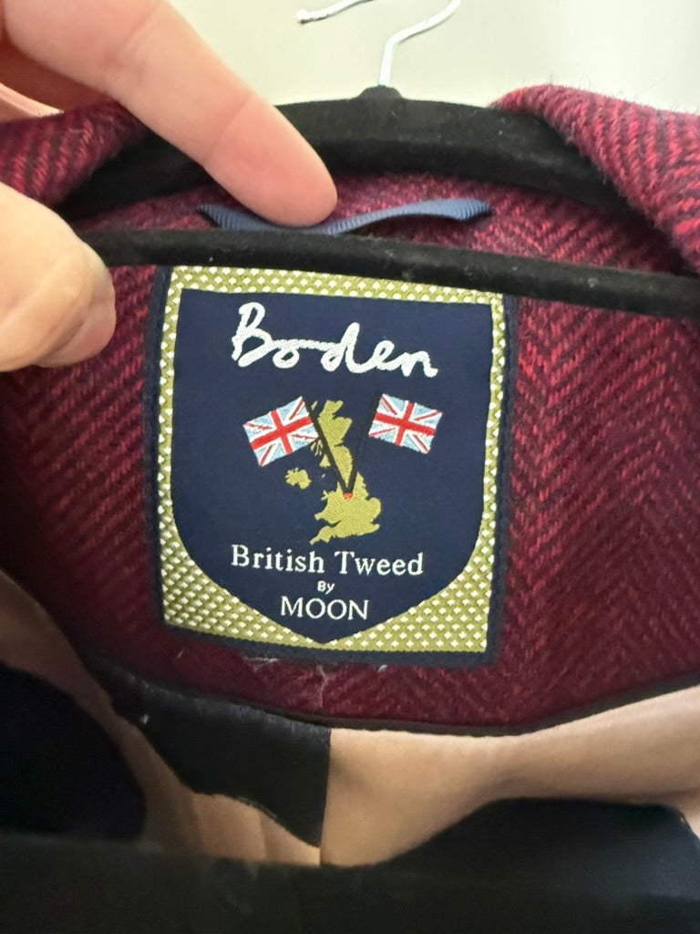 Boden - Blazer - bordeaux, visgraatpatroon, 2-knoops sluiting - M