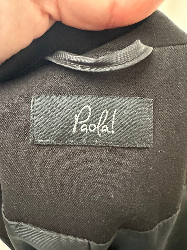 Paola! - Blazer - zwart, getailleerd, langer model, maat L