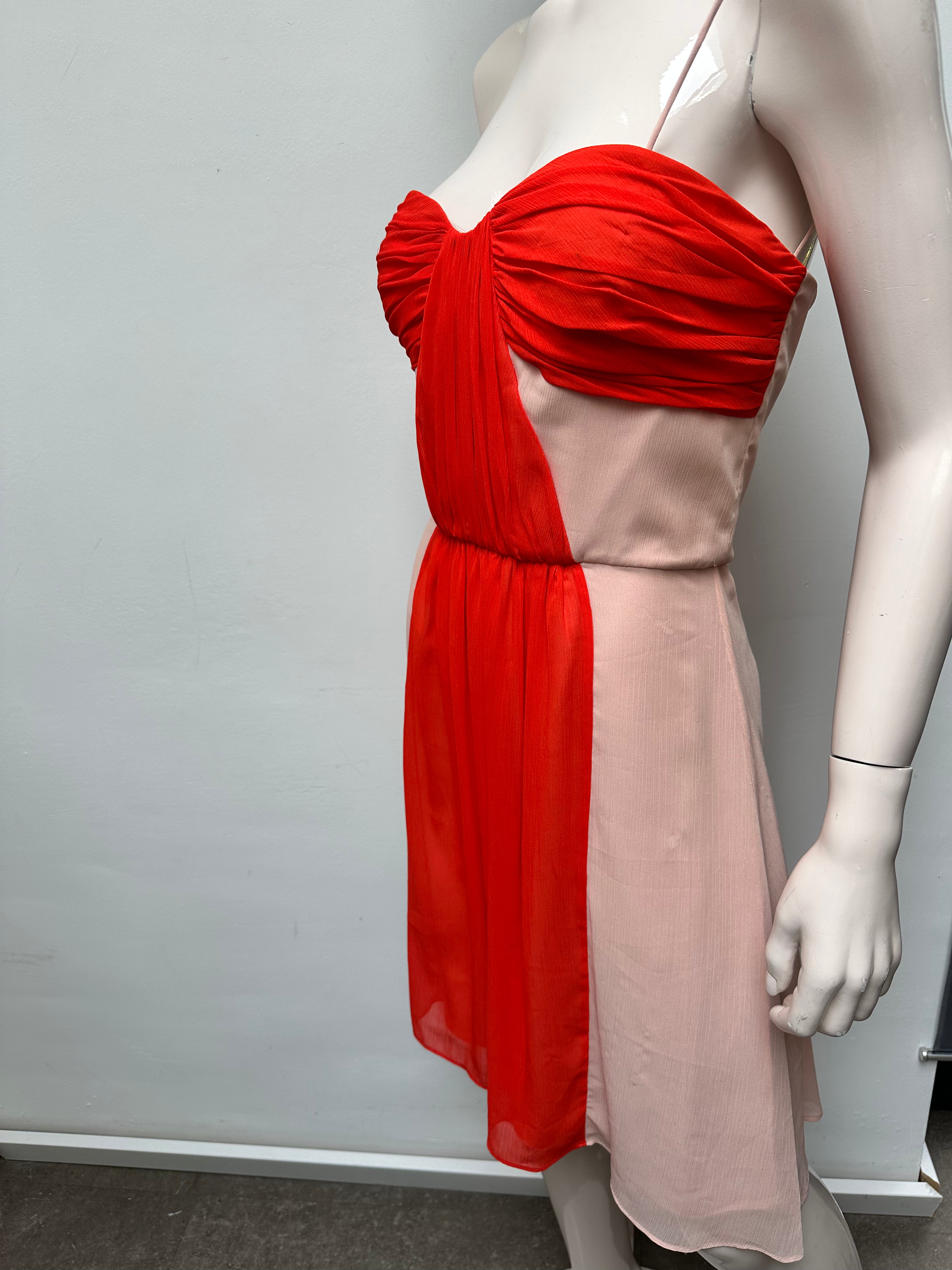 Erin Fetherston cocktailjurk roze/rood maat 6