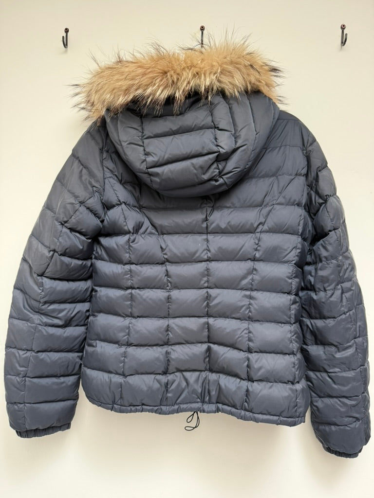 WEEKEND MaxMara - Jas - blauw, gewatteerd, afneembare bontkraag - L